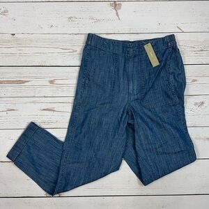 NWT J. Crew Chambray Pants, Size 0
